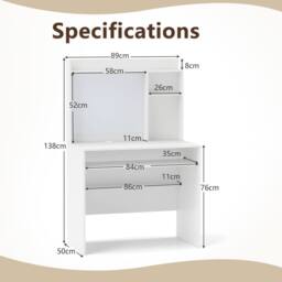 Costway Computer Desk Home Office Writing Table w/ Magnetic Bulletin Board in White - thumbnail 2