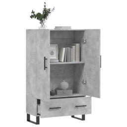 Berkfield Home Highboard Concrete Grey 69.5x31x115 cm Engineered Wood - thumbnail 4