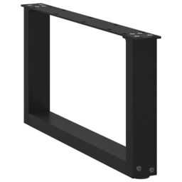Berkfield Home Coffee Table Legs U-Shaped 2 pcs Black 70x(30-31) cm Steel - thumbnail 4