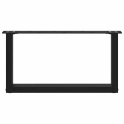 Berkfield Home Coffee Table Legs U-Shaped 2 pcs Black 70x(30-31) cm Steel - thumbnail 5