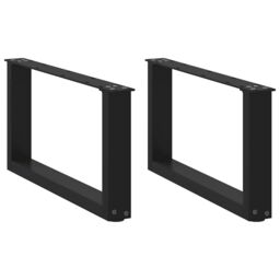 Berkfield Home Coffee Table Legs U-Shaped 2 pcs Black 70x(30-31) cm Steel - thumbnail 1