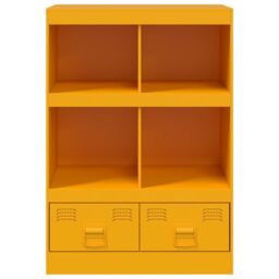 Berkfield Home Highboard Mustard Yellow 67x39x95 cm Steel - Size: 67 x 39 x 95 cm - thumbnail 6