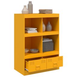 Berkfield Home Highboard Mustard Yellow 67x39x95 cm Steel - Size: 67 x 39 x 95 cm - thumbnail 5