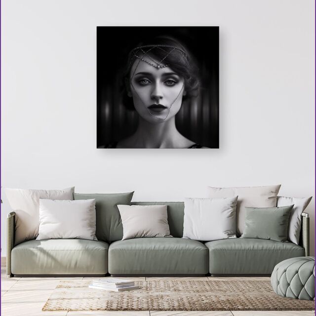 Warren Reed - Designer Edwardian Ballerina Canvas in Black - Size: w40 inch x h40 inch - image 1