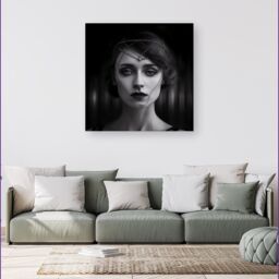 Warren Reed - Designer Edwardian Ballerina Canvas in Black - Size: w40 inch x h40 inch - thumbnail 1