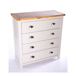 Cabinet Bits Argenta 4 Drawer Chest of Drawers Chrome Cup Handle in Light Grey - thumbnail 3