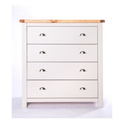 Cabinet Bits Argenta 4 Drawer Chest of Drawers Chrome Cup Handle in Light Grey - thumbnail 2