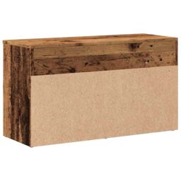 Berkfield Home Shoe Bench Old Wood 80x30x45 cm Engineered Wood in Brown - Size: 80 x 30 x 45 cm - thumbnail 6