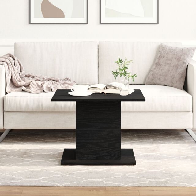 Berkfield Home Coffee Table Black Oak 55.5x55.5x40 cm Engineered Wood - image 1