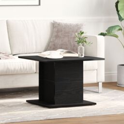 Berkfield Home Coffee Table Black Oak 55.5x55.5x40 cm Engineered Wood - thumbnail 3