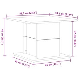 Berkfield Home Coffee Table Black Oak 55.5x55.5x40 cm Engineered Wood - thumbnail 8