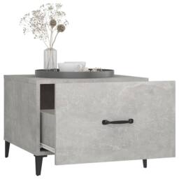 Berkfield Home Coffee Table with Metal Legs 2 pcs Concrete Grey 50x50x40 cm - Size: 50 x 50 x 40 cm - thumbnail 5