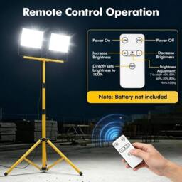 KORVIXA 230V Twin Head LED Tripod Site Light 15000 Lumens Remote in Yellow - thumbnail 6