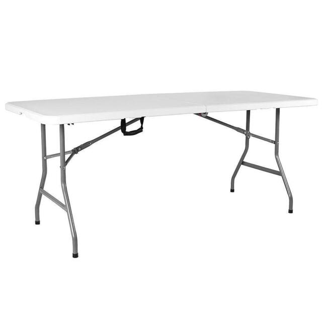 Home Discount Home Vida Folding Table 6ft Indoor Outdoor Dining (FULLY ASSEMBLED) in White - image 1