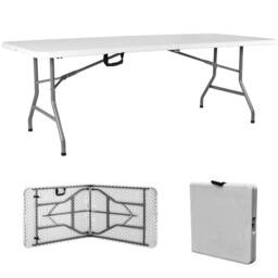 Home Discount Home Vida Folding Table 6ft Indoor Outdoor Dining (FULLY ASSEMBLED) in White - thumbnail 6
