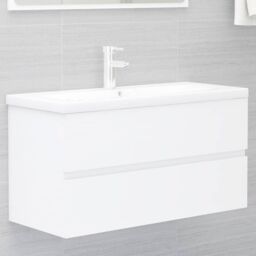 Berkfield Home Sink Cabinet White 90x38.5x45 cm Engineered Wood - thumbnail 1