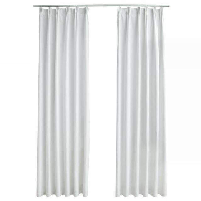 Berkfield Home Blackout Curtains with Hooks 2 pcs Off-White 140x225 cm - image 1