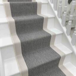 runrug Stair Runner Carpet - Reversible & Durable, 2mm - 'Vichy' in Black - Size: 60 cm x 450 cm - thumbnail 1