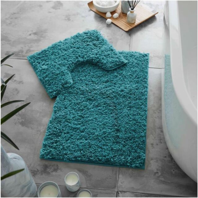 GAVENO CAVAILIA 2 Piece Zero Twist Bath Mat Set in Teal - image 1