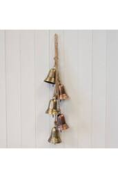 KDMD Metal Gold & Copper 5 Bell Hanging Garland - thumbnail 1