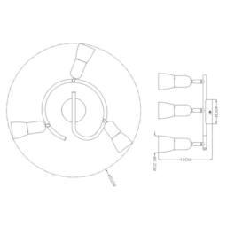 Netlighting Cathy Ceiling Spotlight Clusters Nickel Matt White Glass Shade 3x E14 in Grey - thumbnail 2