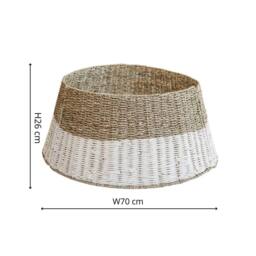 Ivyline Seagrass Round Foldable Wicker & White Tree Skirt D70cm - Size: Medium - thumbnail 7