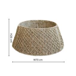 Ivyline Seagrass Round Foldable Wicker & White Tree Skirt D70cm - Size: Medium - thumbnail 3