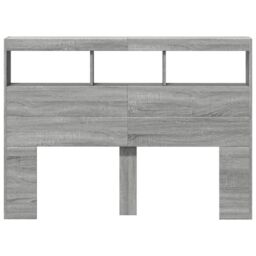 Berkfield Home Headboard Cabinet with LED Grey Sonoma 140x17x102 cm - Size: 140 x 17 x 102 cm - thumbnail 6