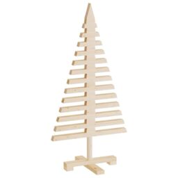 Berkfield Home Wooden Christmas Tree for Decoration 90 cm Solid Wood Pine in Brown - thumbnail 2
