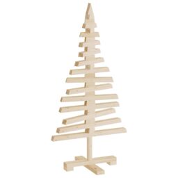 Berkfield Home Wooden Christmas Tree for Decoration 90 cm Solid Wood Pine in Brown - thumbnail 3