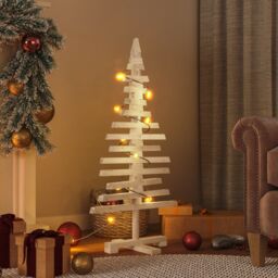Berkfield Home Wooden Christmas Tree for Decoration 90 cm Solid Wood Pine in Brown