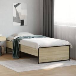 Berkfield Home Bed Frame without Mattress Sonoma Oak 100x200 cm in Light Tan - thumbnail 3