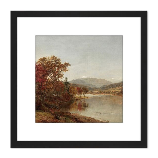 Artery8 Cropsey Mount Washington New Hampshire 8X8 Inch Square Wooden Framed Wall Art Print Picture with Mount in Black - image 1