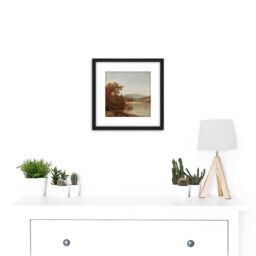 Artery8 Cropsey Mount Washington New Hampshire 8X8 Inch Square Wooden Framed Wall Art Print Picture with Mount in Black - thumbnail 2