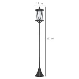 OUTSUNNY 1.3 M LED Outdoor Street Light, Waterproof IP44, Cool White in Black - Size: 1 Pack - thumbnail 3
