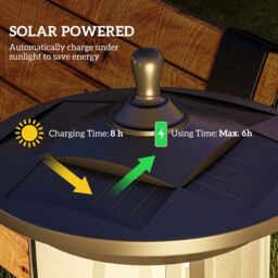 OUTSUNNY 1.3 M LED Outdoor Street Light, Waterproof IP44, Cool White in Black - Size: 1 Pack - thumbnail 4