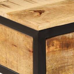 Berkfield Home Bedside Cabinet 40x35x50 cm Solid Wood Rough Mango in Brown - Size: 40 x 35 x 50 cm - thumbnail 8