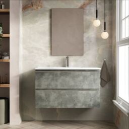 Banyetti Vatilla 1000mm WallHung Vanity Unit with Athena Basin-Cemento Grey