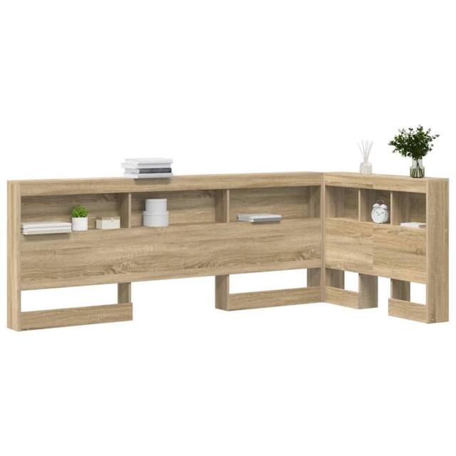 Berkfield Home Storage Headboard with Shelf Sonoma oak 80 cm Engineered wood in Light Tan - image 1