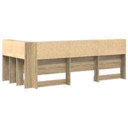 Berkfield Home Storage Headboard with Shelf Sonoma oak 80 cm Engineered wood in Light Tan - thumbnail 8