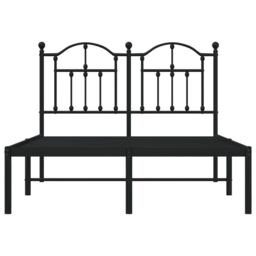 Berkfield Home Metal Bed Frame with Headboard Black 120x190 cm Small Double - thumbnail 5