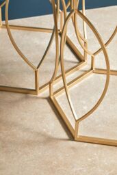 Orsina Sleek Set Of Two Champagne Finish Tables, Metallic Champagne Frame Side Table, Sleek Small Table For Lounge in Gold - thumbnail 3