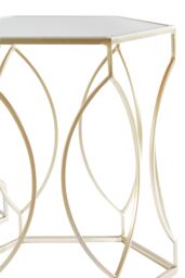Orsina Sleek Set Of Two Champagne Finish Tables, Metallic Champagne Frame Side Table, Sleek Small Table For Lounge in Gold - thumbnail 2