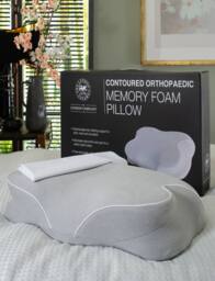 The Lyndon Company Contoured Orthopaedic 95% Polyester Pillow with 100% Cotton Removable Pillowcase - Deyongs 1846 in White