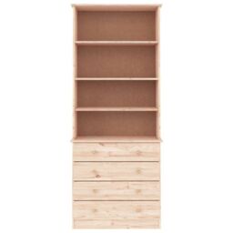 Berkfield Home Bookcase with Drawers ALTA 77x35x186.5 cm Solid Wood Pine in Brown - thumbnail 3