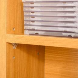 Nordara DVD CD Media Storage Rack, Video Display Unit, 89 x 130.5 cm, Beech in Brown - Size: 89 x 130.5 cm - thumbnail 5