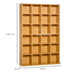 Nordara DVD CD Media Storage Rack, Video Display Unit, 89 x 130.5 cm, Beech in Brown - Size: 89 x 130.5 cm - thumbnail 2