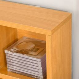 Nordara DVD CD Media Storage Rack, Video Display Unit, 89 x 130.5 cm, Beech in Brown - Size: 89 x 130.5 cm - thumbnail 4