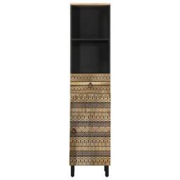 Berkfield Home Beautiful Bathroom Cabinet 38x33.5x160 cm Solid Wood Mango in Black