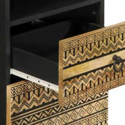 Berkfield Home Beautiful Bathroom Cabinet 38x33.5x160 cm Solid Wood Mango in Black - thumbnail 8